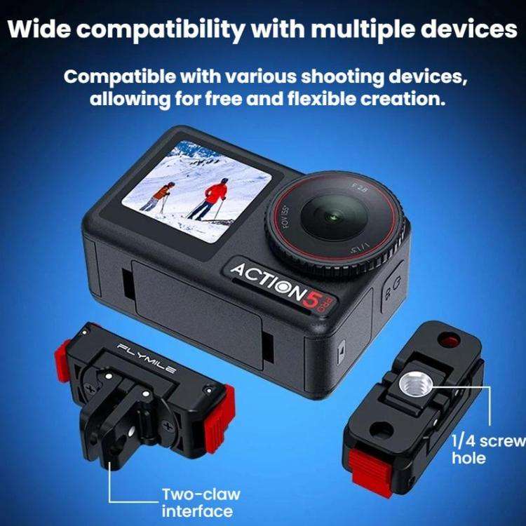 For DJI Osmo 360 / Action 3 / 4 / 5 Pro Flymile Magnetic Quick-Release Adapter Base(Plastic)