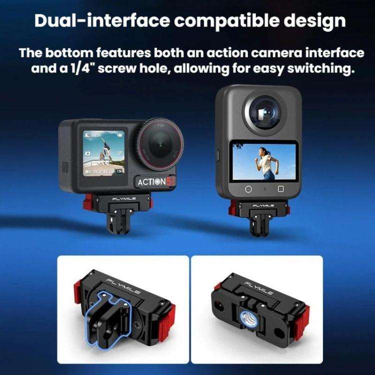 For DJI Osmo 360 / Action 3 / 4 / 5 Pro Flymile Magnetic Quick-Release Adapter Base(Plastic)