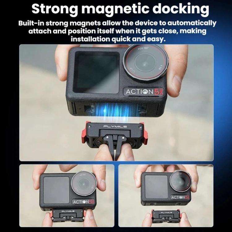 For DJI Osmo 360 / Action 3 / 4 / 5 Pro Flymile Magnetic Quick-Release Adapter Base(Plastic)