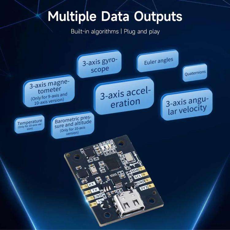 YAHBOOM 9-axis IMU Sensor Module AHRS Support ROS1 ROS2 for Jetson Raspberry Pi