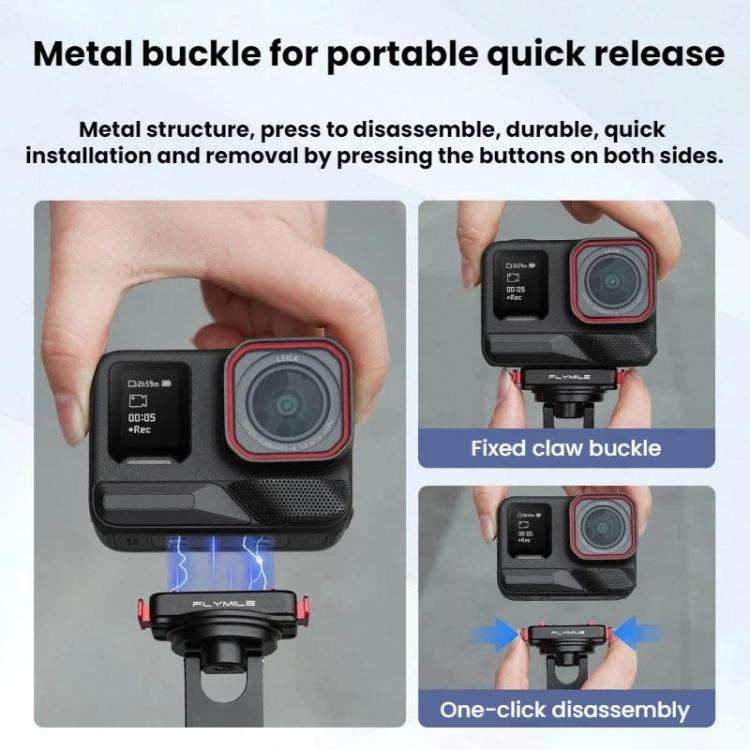 For Insta360 Ace Pro / 2 Flymile Quick-Release Magnetic Extension Stand(Black)