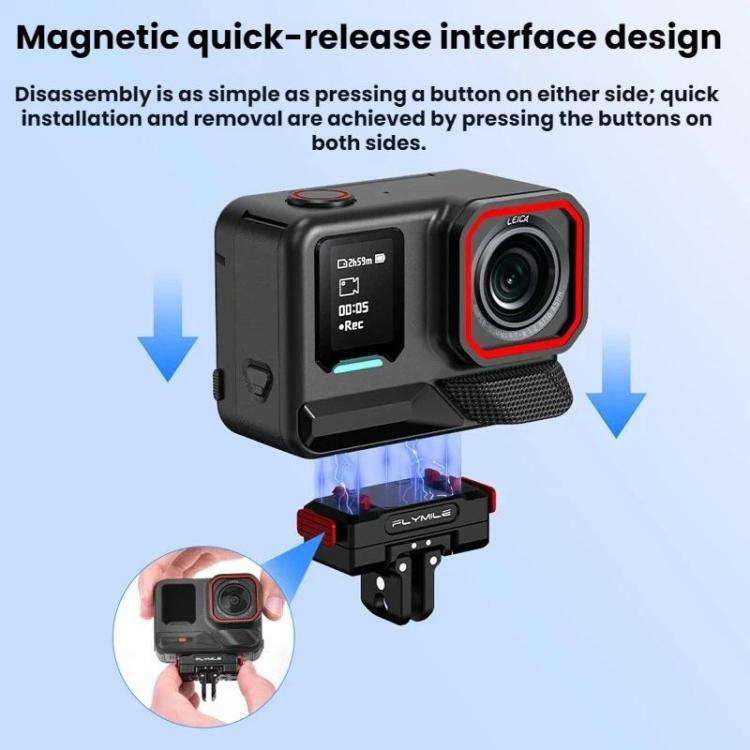 For Insta360 Ace Pro 2 / X5 Flymile Magnetic Extendable Rotating Quick-Release Base(Aluminum Alloy)