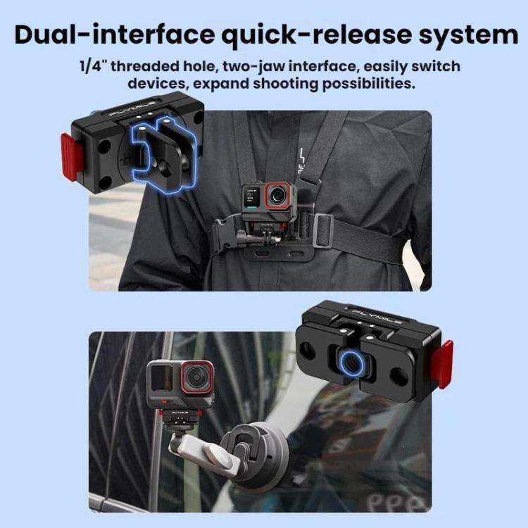 For Insta360 Ace Pro 2 / X5 Flymile Magnetic Extendable Rotating Quick-Release Base(Aluminum Alloy)