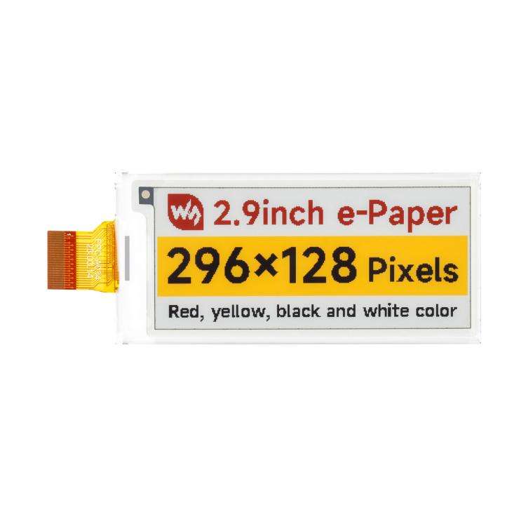 WAVESHARE 2.9inch E-Paper Display  E-Ink Display, 296x128, Red/Yellow/Black/White, SPI Interface,...
