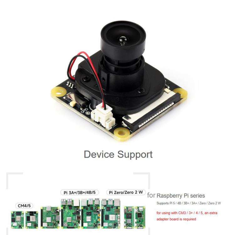 WAVESHARE IMX327 2MP IR-CUT Camera, Starlight Camera Sensor, Compatible With Raspberry Pi Series ...