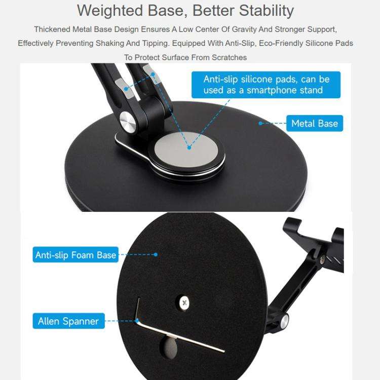 WAVESHARE Portable Monitor Adjustable Stand, Compatible with 4-18.5 inch Monitors