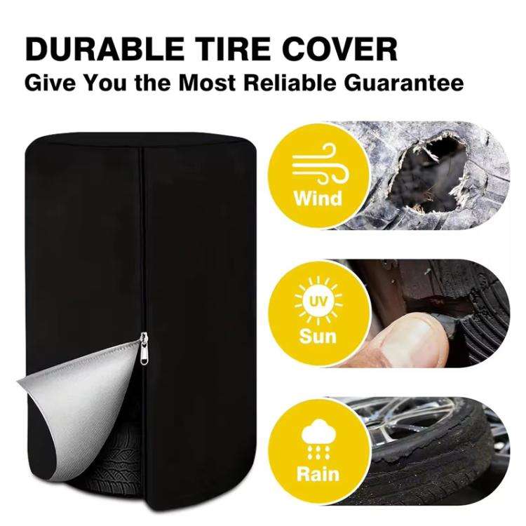 Universal Dust Proof Tire Shield Protective Tarp for Vehicle's 4 Tires Waterproof 420D Oxford Fab...