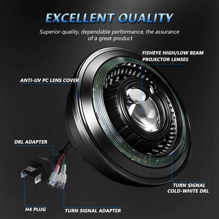 5.75-Inch High-Power Motorcycle Starry Sky Flowing Aperture Cut-Line Headlight(R25)