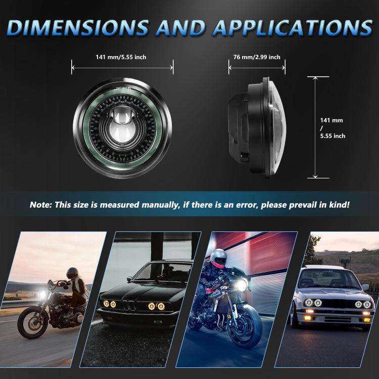 5.75-Inch High-Power Motorcycle Starry Sky Flowing Aperture Cut-Line Headlight(R25)