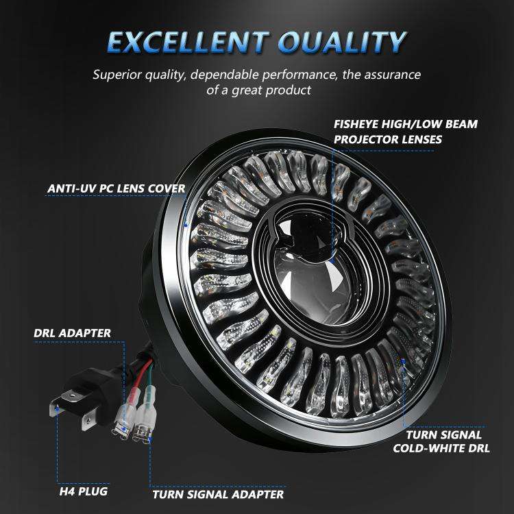 5.75-Inch High-Power Motorcycle Headlight With Flowing Light And Cut-Line Halo(R26)