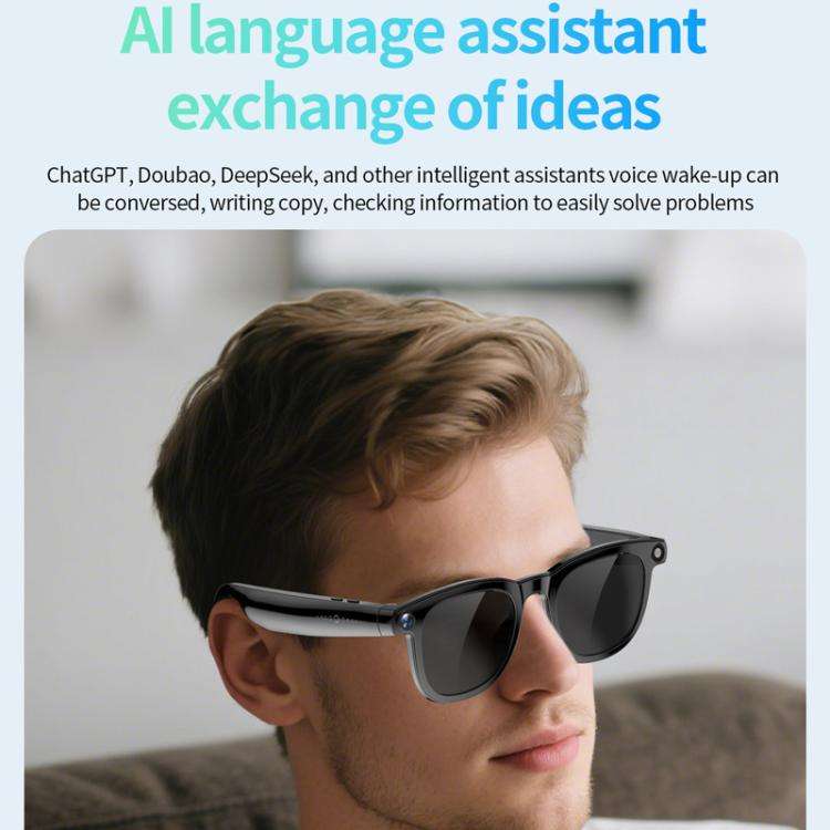 JS01 Pro Smart Glasses Support 12MP Camera, AI Translation, Human Detection, Video & Audio Record...
