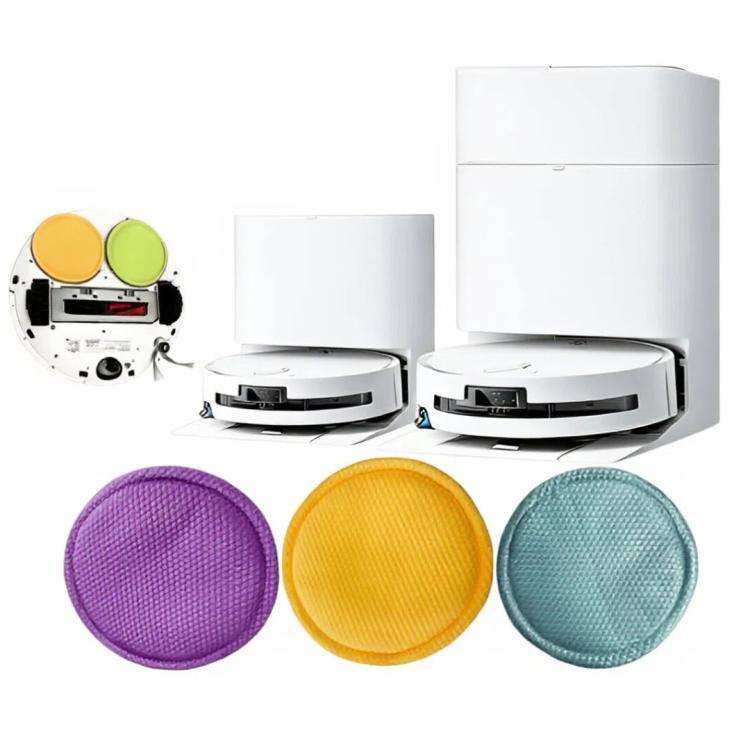 3pcs /Pack Universal 13cm Round Robot Vacuum Mop Pad Waffle Weave Replacement For Roborock P10/P1...
