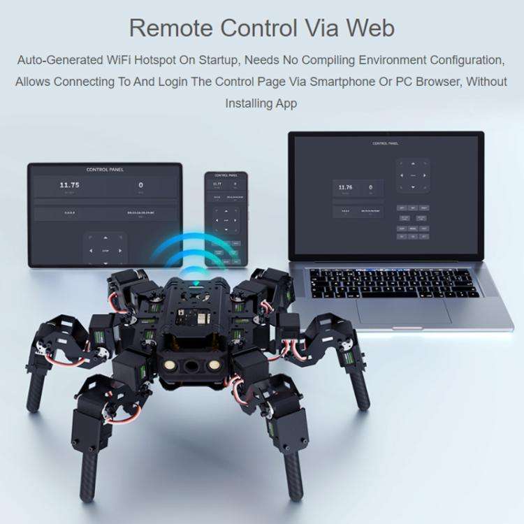 WAVESHARE Self-Balancing Controlled Bionic Hexapod Robot ESP32 Open Source(HexArth)