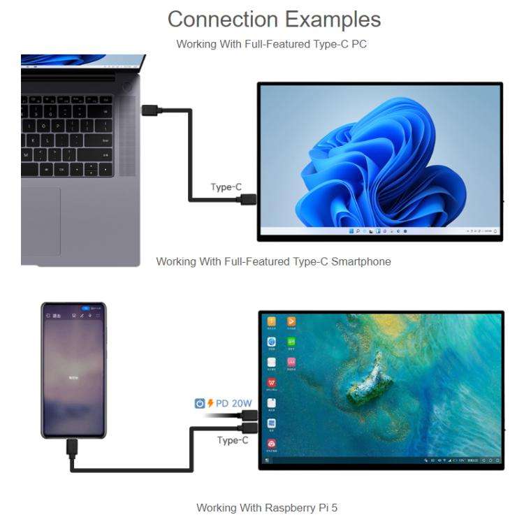 WAVESHARE 16-Inch 4K Portable Touchscreen IPS Panel With Magnetic Protective Case(3840x2400)