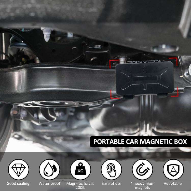 Outdoor Portable Car Bottom Hidden Magnetic Storage Box, Size: 15x6x3.5cm