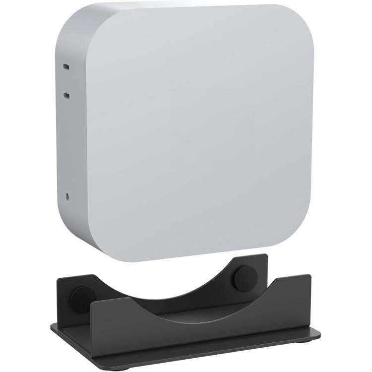 For Mac Mini M4 / M4 Pro Vertical Desktop Stand Metal Space Saving Holder(Black)