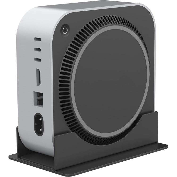 For Mac Mini M4 / M4 Pro Vertical Desktop Stand Metal Space Saving Holder(Black)