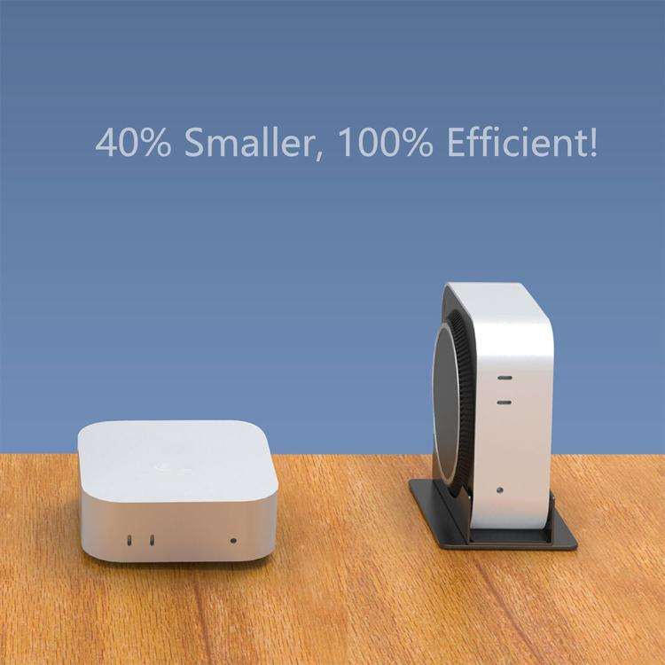 For Mac Mini M4 / M4 Pro Vertical Desktop Stand Metal Space Saving Holder(Black)