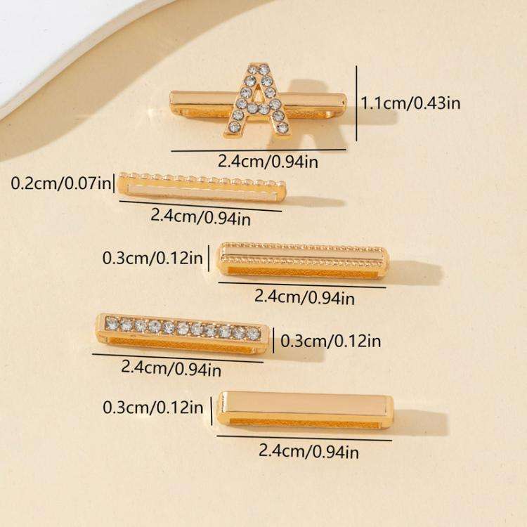 5pcs /Set Strap Decorative Rings Strap Letter Charms Accessories, Style: C