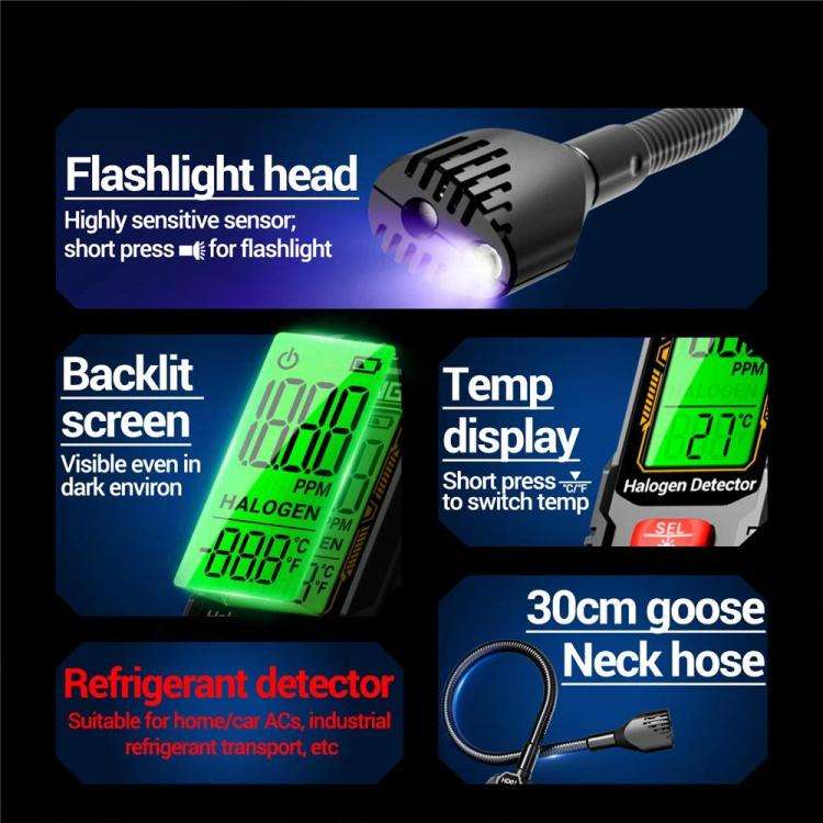 ANENG Air Conditioner Refrigerant Car Halogen Leak Detector, Specification: Battery