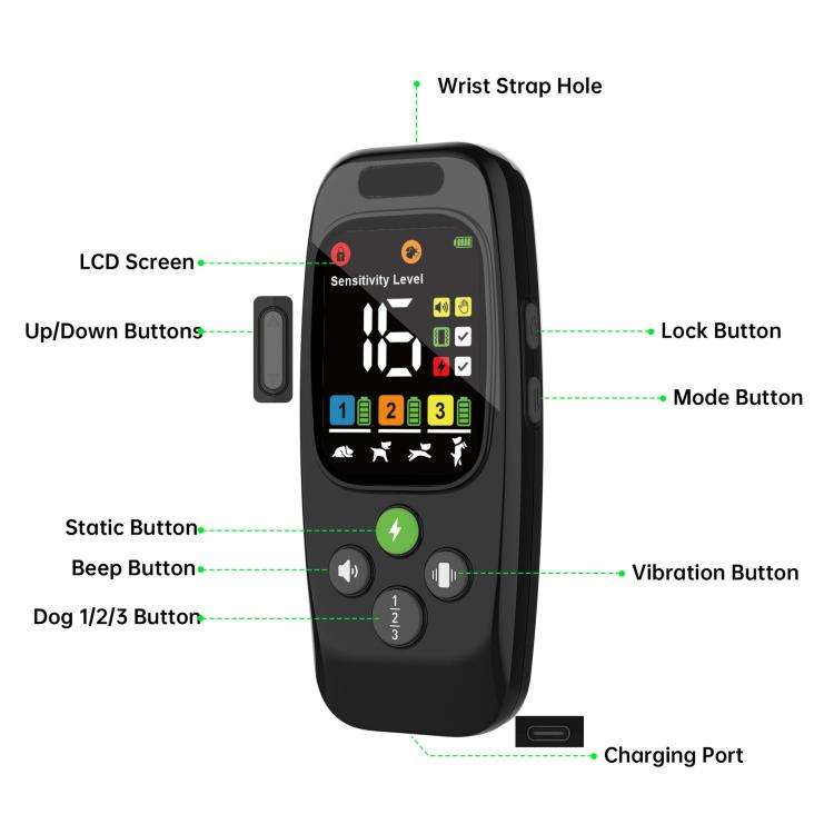 T800S 3-In-1 Remote Dog Trainer Bark Collar With Two-Way Communication Displays Dog Status & Acti...