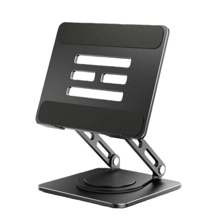 Rotatable Height-Adjustable 16 inch Tablet Metal Stand Desktop Gaming Cooling Holder(Black)