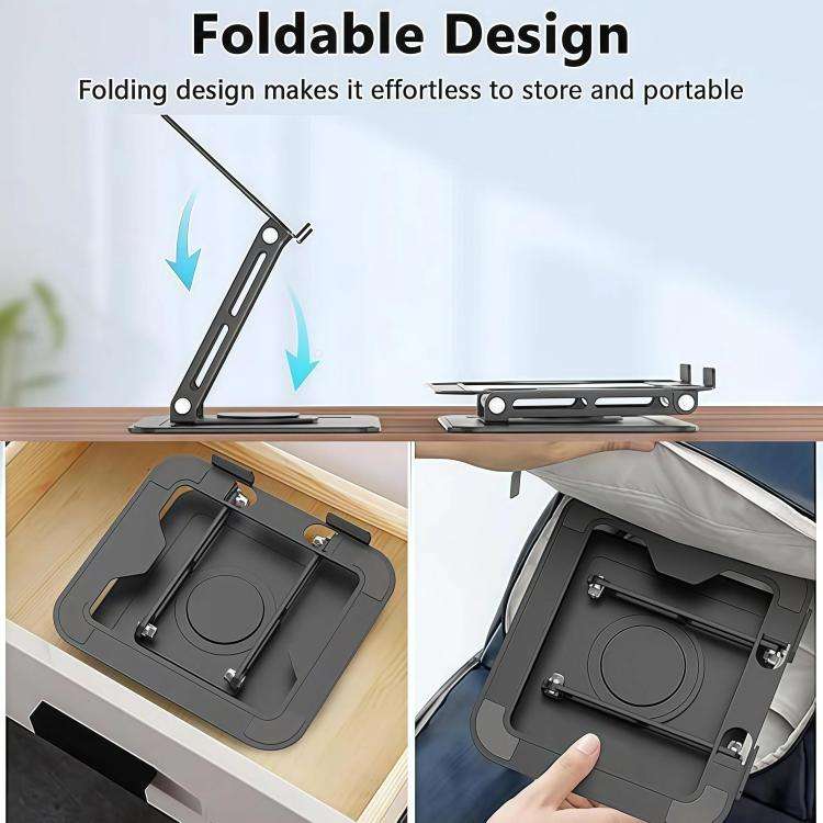 NH-02Pro 360 Degree Rotating Foldable Height Adjustable Ventilated Metal Computer Stand