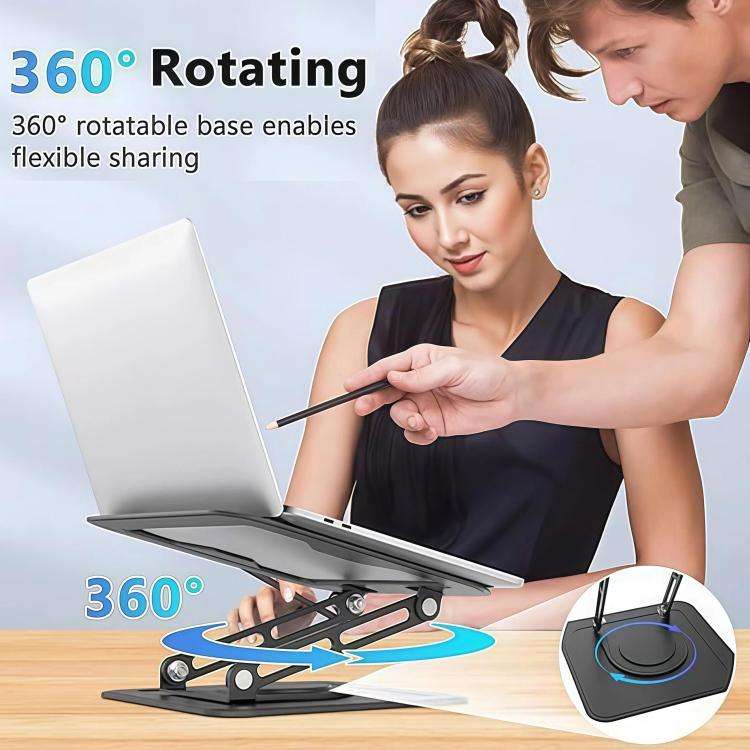NH-02Pro 360 Degree Rotating Foldable Height Adjustable Ventilated Metal Computer Stand