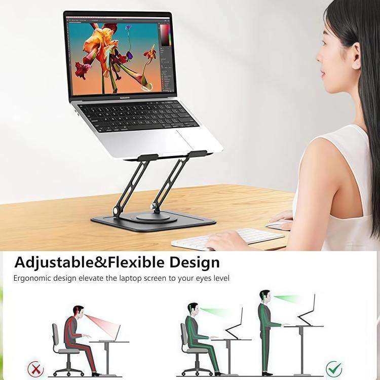 NH-02Pro 360 Degree Rotating Foldable Height Adjustable Ventilated Metal Computer Stand