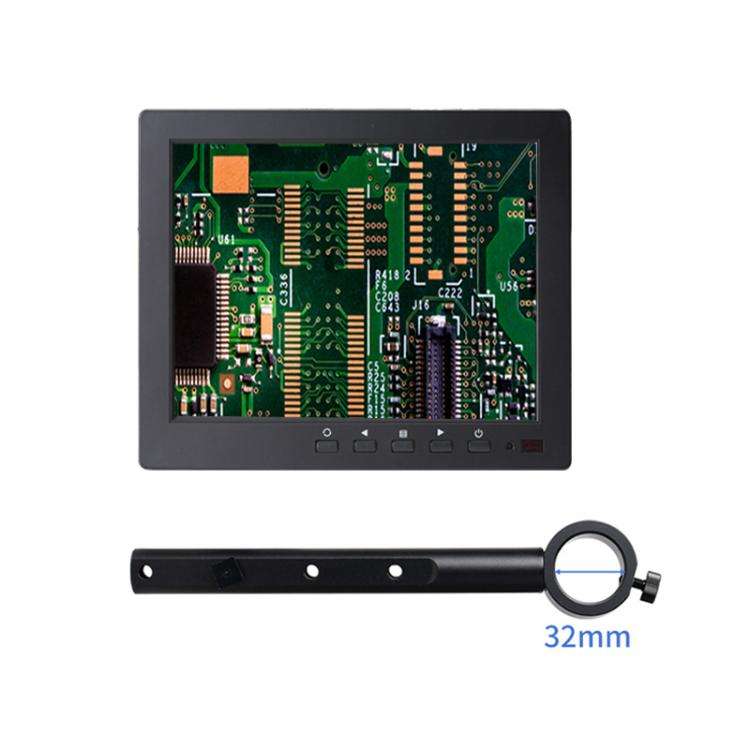 8 Inch with 32mm Mounting Bar Industrial Grade IPS Microscope Monitor, US Plug