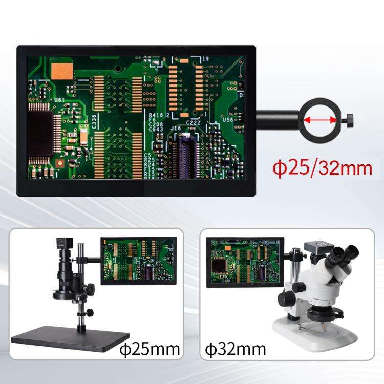 10 Inch with 25mm Mounting Bar Industrial Grade IPS Microscope Monitor, US Plug
