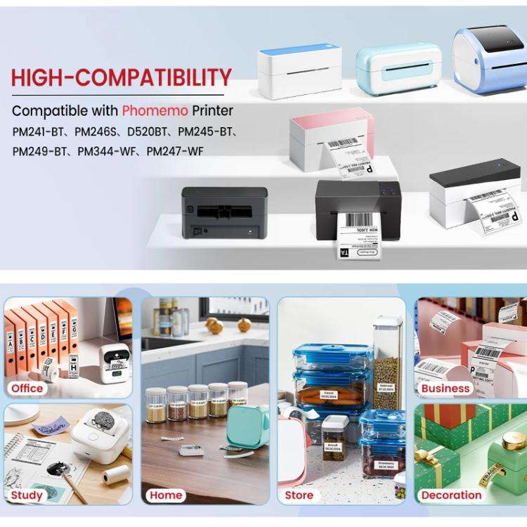 Phomemo 2.25 X 1.25 Inch Adhesive Labels For PM241-BT/PM246S/D520-BT Printer 500pcs Laser Gold