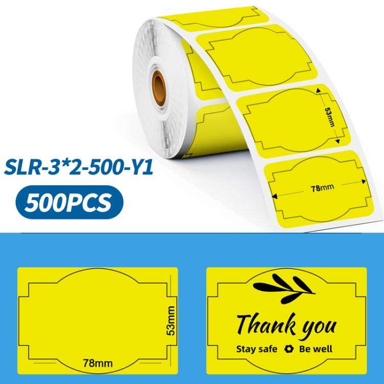 Phomemo 3 x 2 Inch Shipping Label Stickers for PM241-BT/PM246S/D520-BT Printer Y1-Yellow-500Sheets