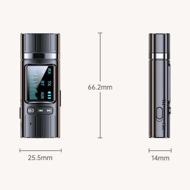 GT72 Bluetooth 5.4 Audio Adapter With Digital Display Portable Receiver & Transmitter
