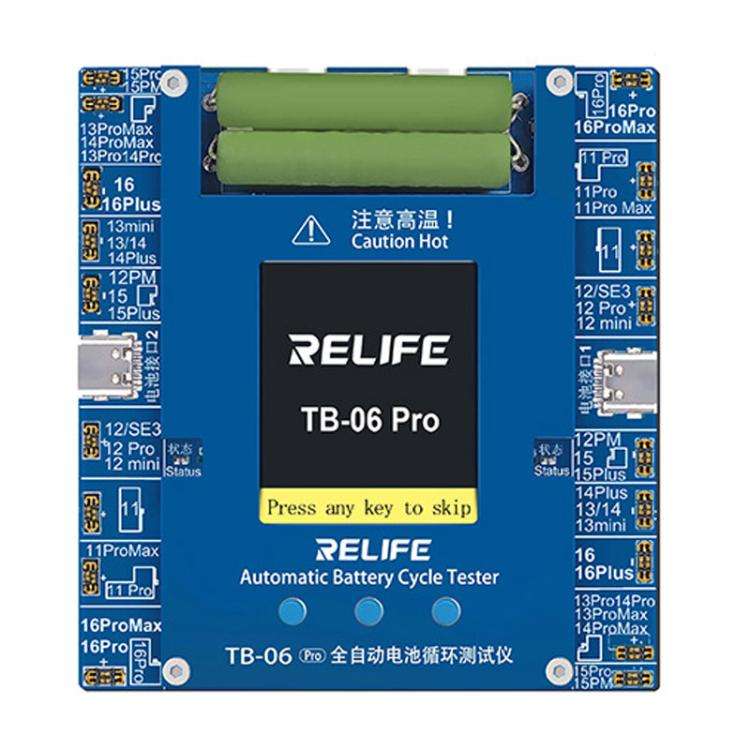 RELIFE TB-06 Pro  For IPhone 11-16 Series Fully Automatic Battery Cycle Tester With Dual-Channel ...