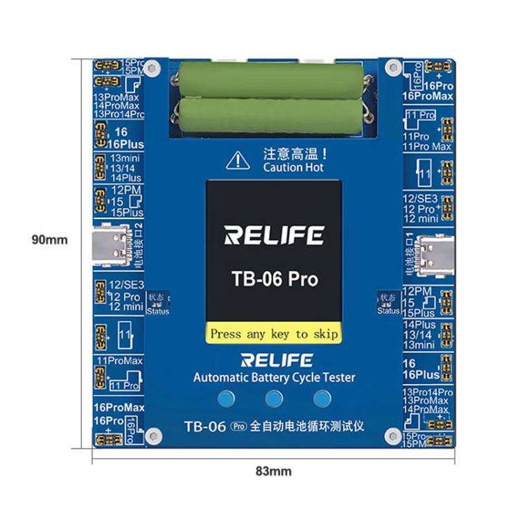 RELIFE TB-06 Pro  For IPhone 11-16 Series Fully Automatic Battery Cycle Tester With Dual-Channel ...
