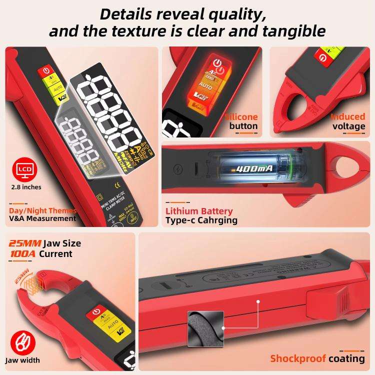 BSIDE UX1 High Precision Smart Clamp Meter AC/DC 100A 6000-Count Multimeter