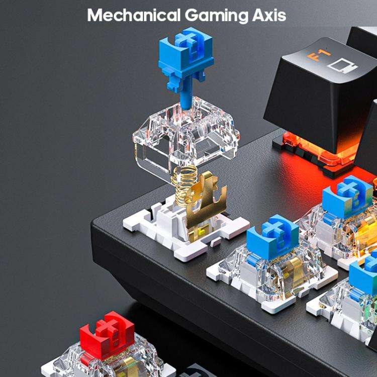 iMICE MK-X20 Adjustable RGB Lighting Wired Mechanical Gaming Keyboard Mouse(Black White Orange)