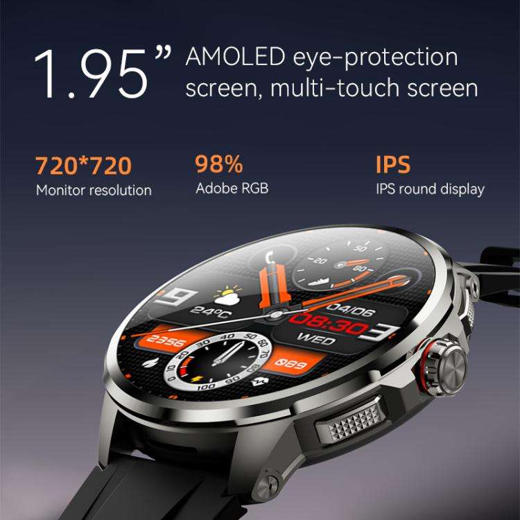 5G SIM Card Global Roaming Dual-System Outdoor Photography Smartwatch(Silver 3+32G)
