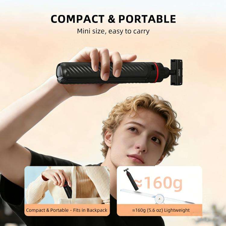 For DJI Osmo Action 5 Pro / Osmo 360 BRDRC Extended Selfie Stick Quick-Release Tripod(Black)