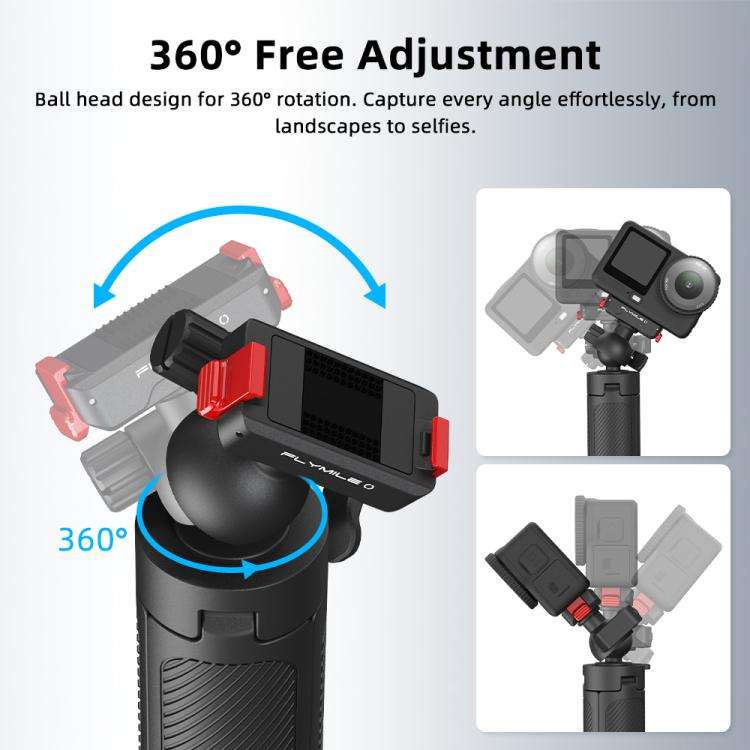 For DJI Flymile Rotary Quick-Release Tripod Extension Selfie Stick(For Action 3 / 4 / 5Pro / Osmo...