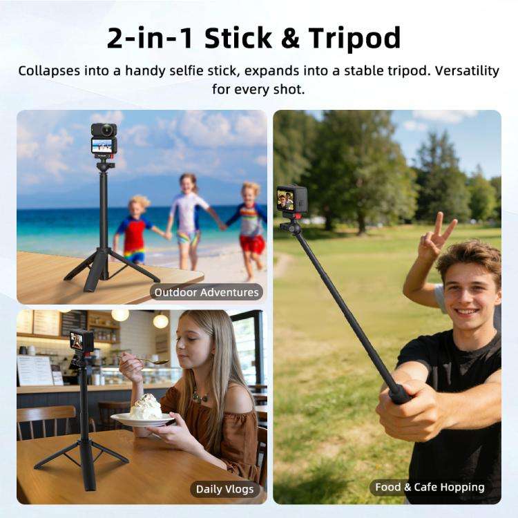 For DJI Flymile Rotary Quick-Release Tripod Extension Selfie Stick(For Action 3 / 4 / 5Pro / Osmo...