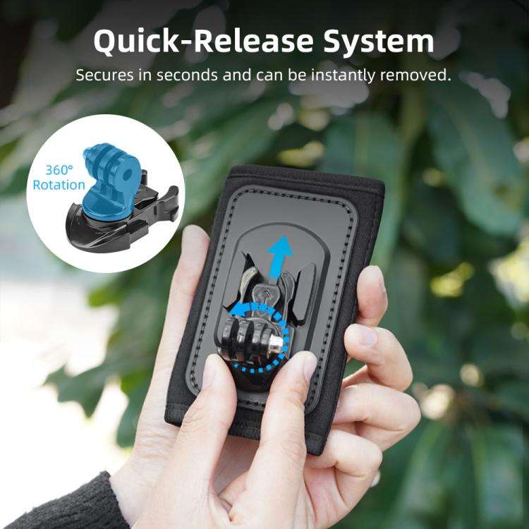 For DJI Osmo Pocket 3 / Action 6 / GoPro Backpack Shoulder Strap Bracket Clip(Black)