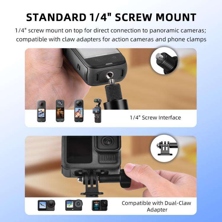 For DJI Osmo Pocket 3 / Action 6 / Insta360 X5 BRDRC Telescopic Extension Pole Selfie Stick(1.6m)