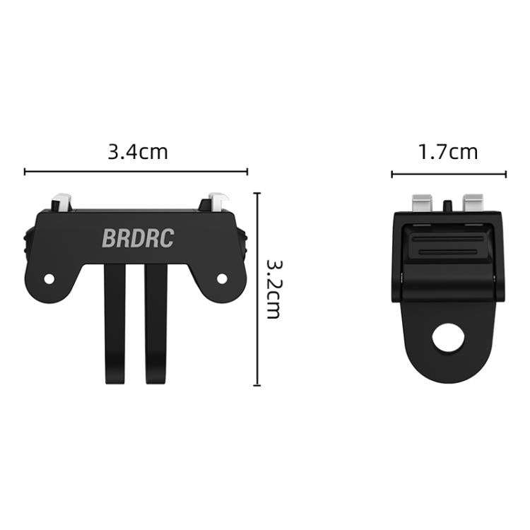 For Insta360 Ace Pro / Ace Pro 2 BRDRC Two-Claw Extendable Magnetic Quick-Release Base(Black)
