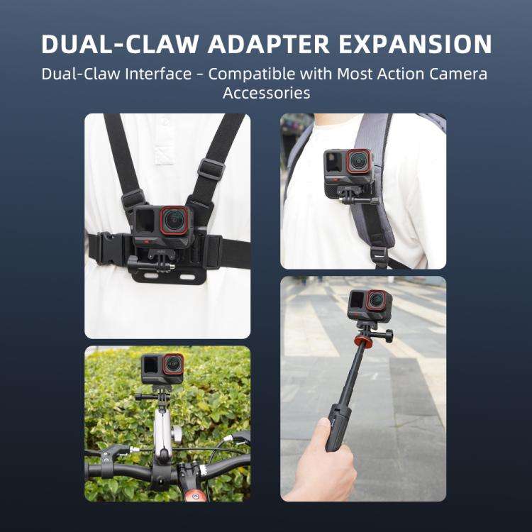 For Insta360 Ace Pro / Ace Pro 2 BRDRC Two-Claw Extendable Magnetic Quick-Release Base(Black)