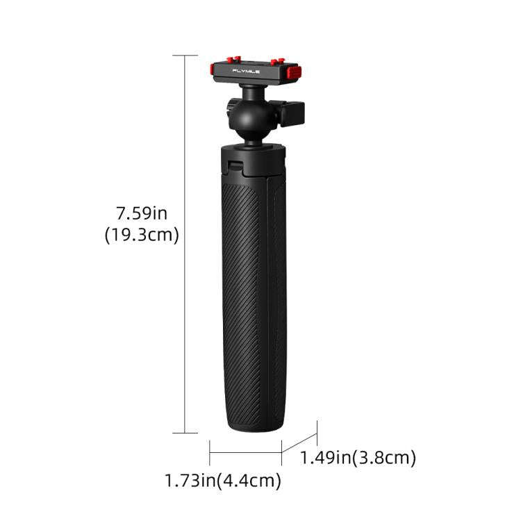 For Insta360 Ace Pro 1 / 2 / ACE / X5 Flymile Quick-Release Selfie Extension Tripod(Black)