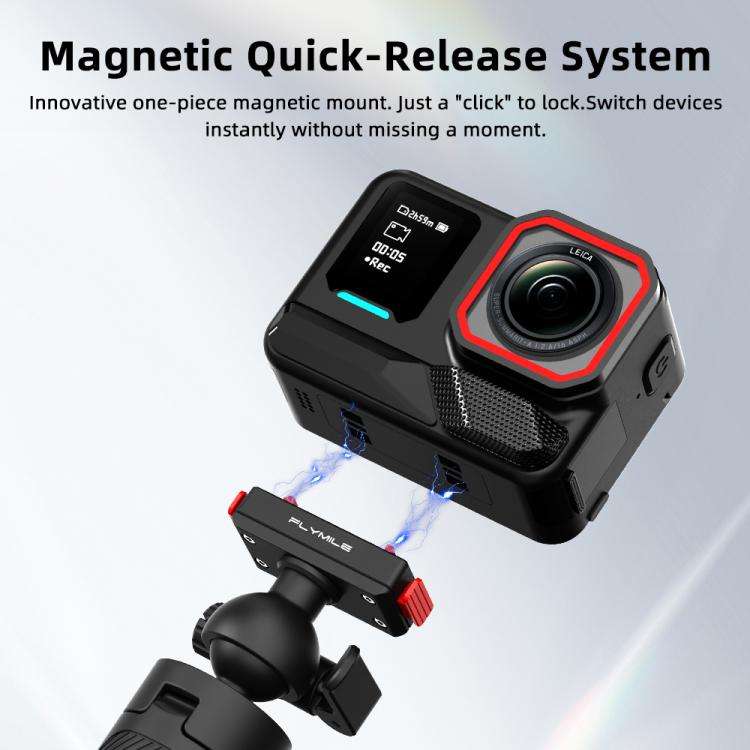 For Insta360 Ace Pro 1 / 2 / ACE / X5 Flymile Quick-Release Selfie Extension Tripod(Black)