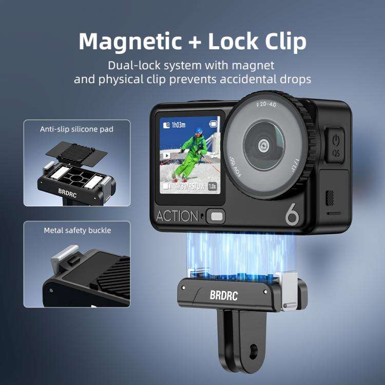 BRDRC For DJI Magnetic Quick-Release Base Two-Claw Stand Extension Accessory(For Osmo Action 3 / ...