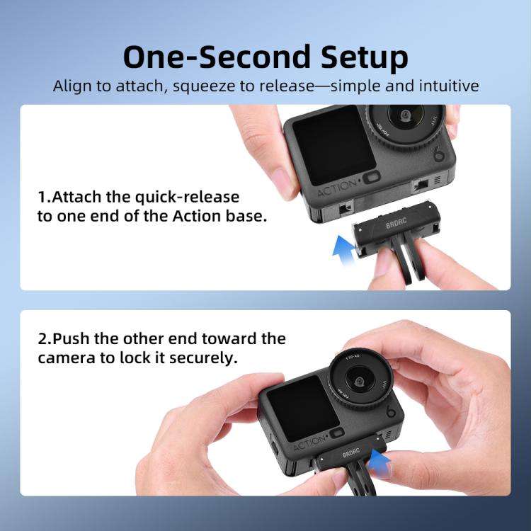 BRDRC For DJI Magnetic Quick-Release Base Two-Claw Stand Extension Accessory(For Osmo Action 6 / ...